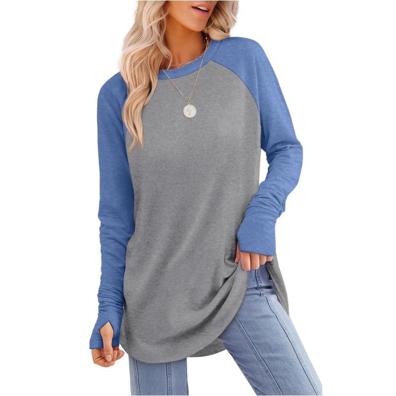 MIRA™ - Women's Long Sleeve Tunic Top with Thumb Hole and Curved Hem