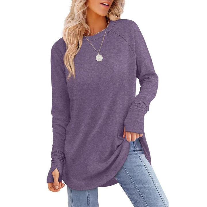 MIRA™ - Women's Long Sleeve Tunic Top with Thumb Hole and Curved Hem
