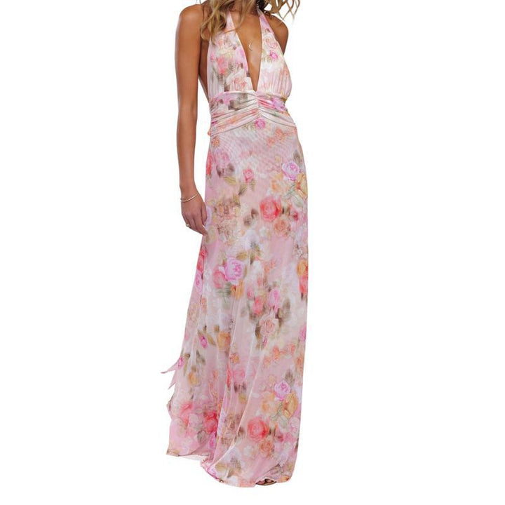 NATALIA™ - Chic Sleeveless Halter Backless Maxi Dress