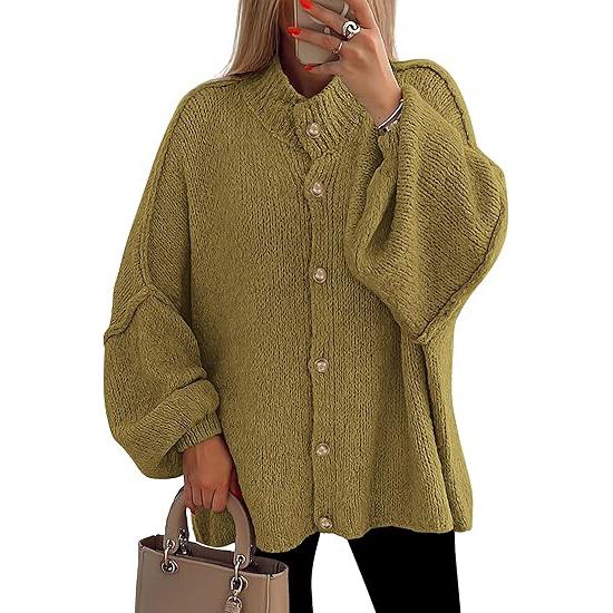 OLIVIA™ - Women Chunky Knit Button Down Cardigan Jacket
