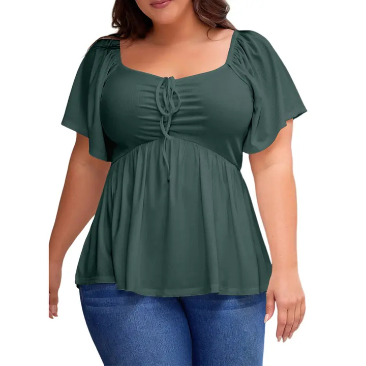 SERENE™ – Stylish Plus Size Sweetheart Neck Blouse