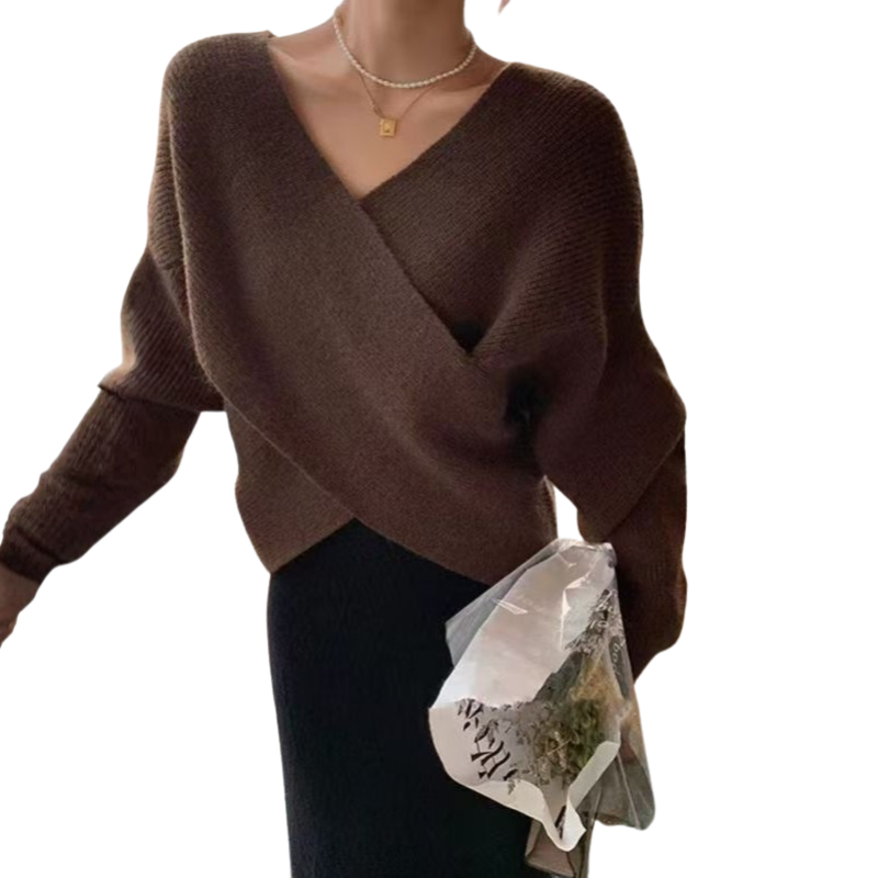 EVIANNA™ – Elegant Off Shoulder Cropped Sweater