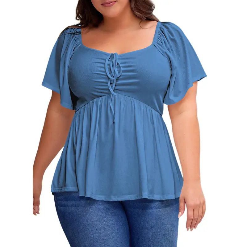 SERENE™ – Stylish Plus Size Sweetheart Neck Blouse