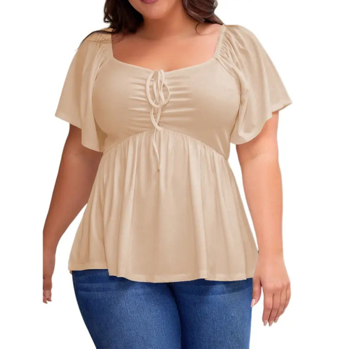 SERENE™ – Stylish Plus Size Sweetheart Neck Blouse