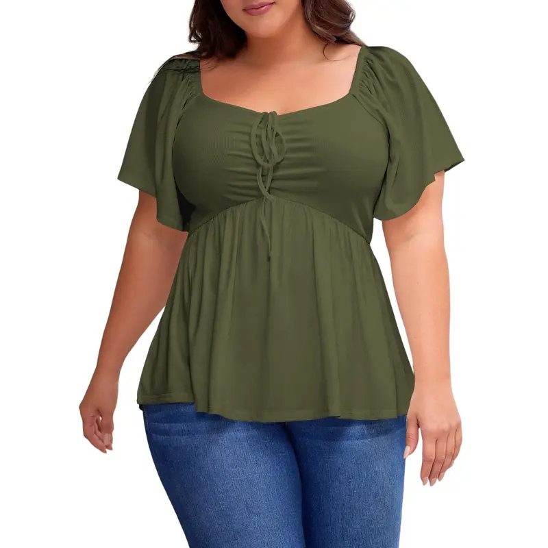 SERENE™ – Stylish Plus Size Sweetheart Neck Blouse