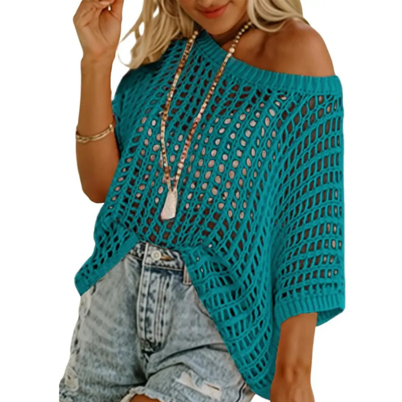 EMMARIE™ – Lightweight Scoop Neck Beach Knit Pullover