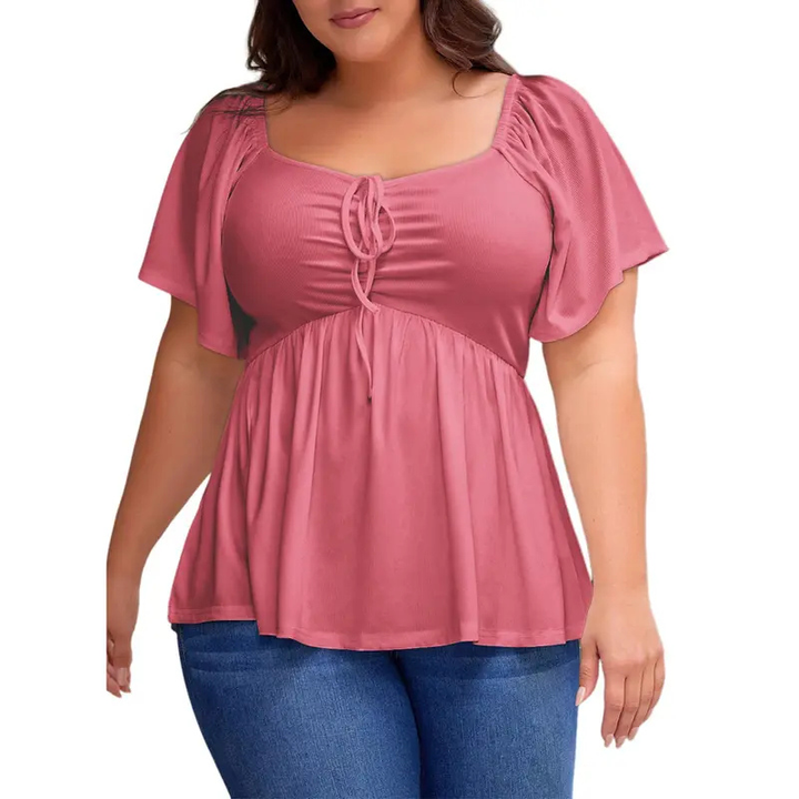 SERENE™ – Stylish Plus Size Sweetheart Neck Blouse