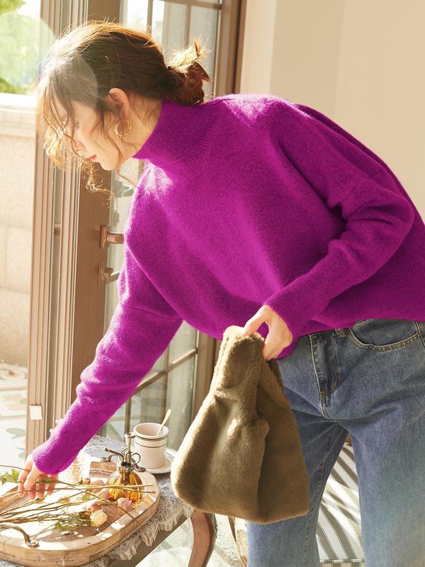 CAMILLE™ - Women High Neck Loose Knit Pullover Sweater