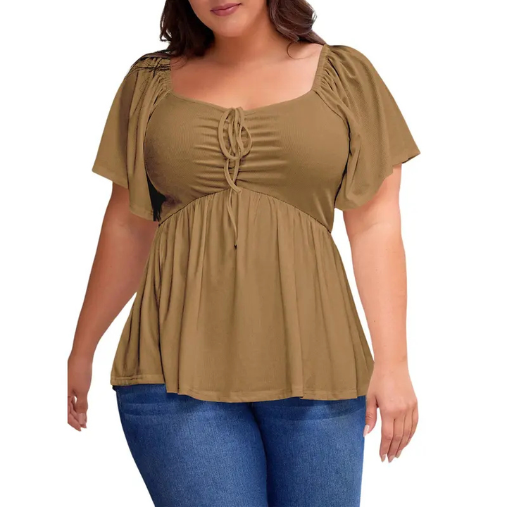 SERENE™ – Stylish Plus Size Sweetheart Neck Blouse