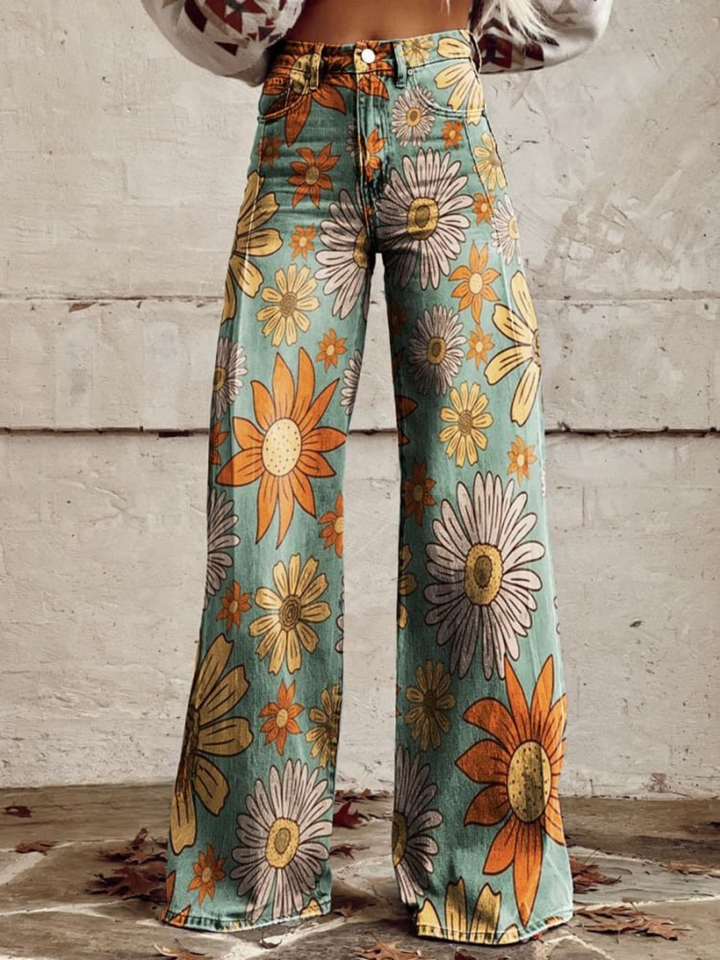DAISY™ - Vintage Floral Wide-Leg Pants