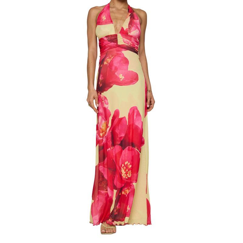 NATALIA™ - Chic Sleeveless Halter Backless Maxi Dress