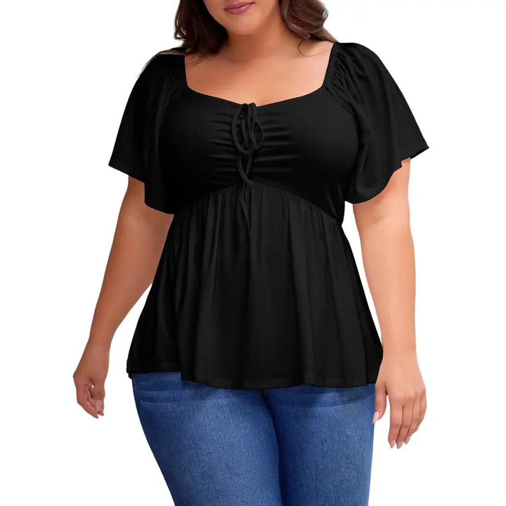 SERENE™ – Stylish Plus Size Sweetheart Neck Blouse