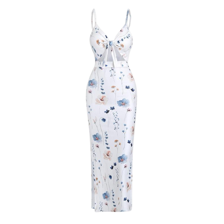 CLARIZA™ – Timeless Backless Knot Front Dress