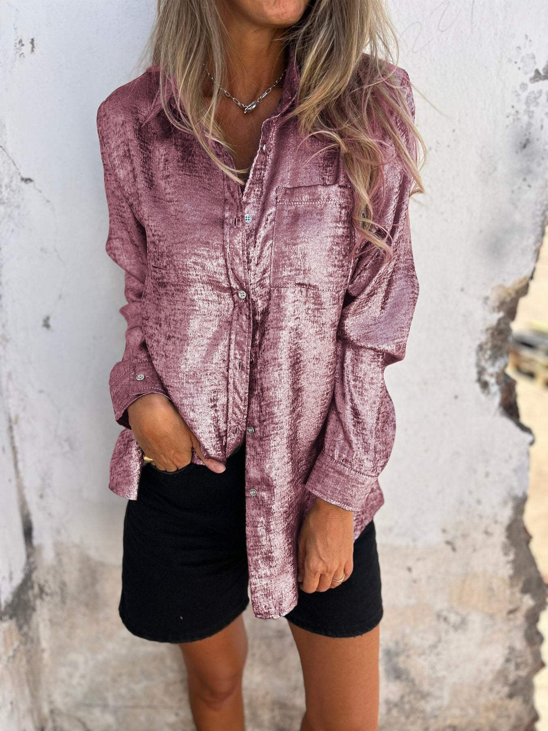 BRYNLEE™ – Glam Shimmer Shirt
