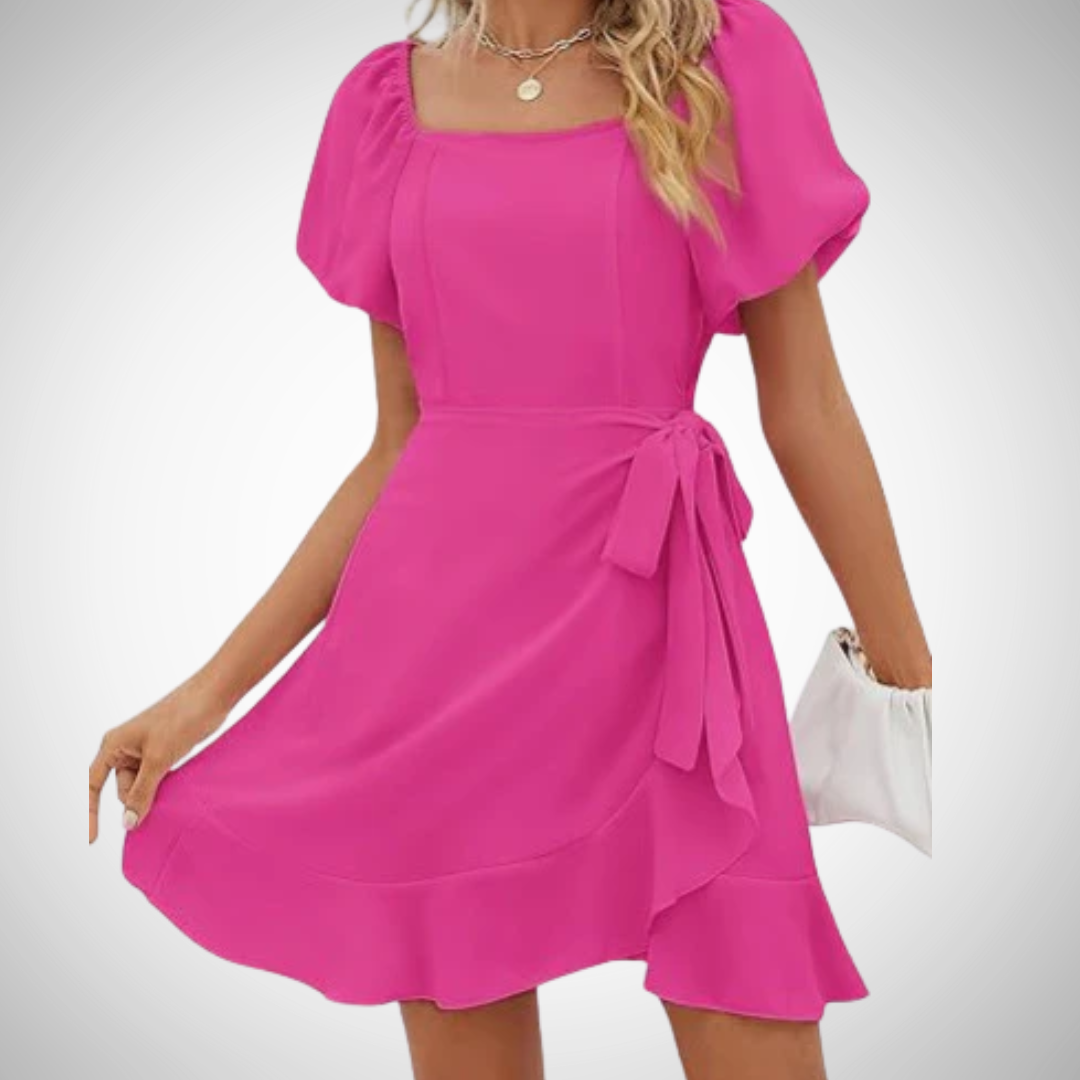 DAPHNE™ - Lightweight Flowy Tie Waist Mini Dress