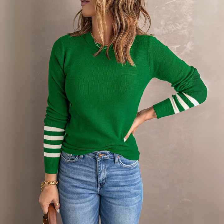 TRANI™ - Casual Striped Long Sleeve Round Neck Sweater