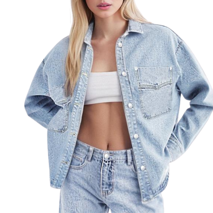 LOVELY™ – Women’s Casual Drop Shoulder Denim Jacket