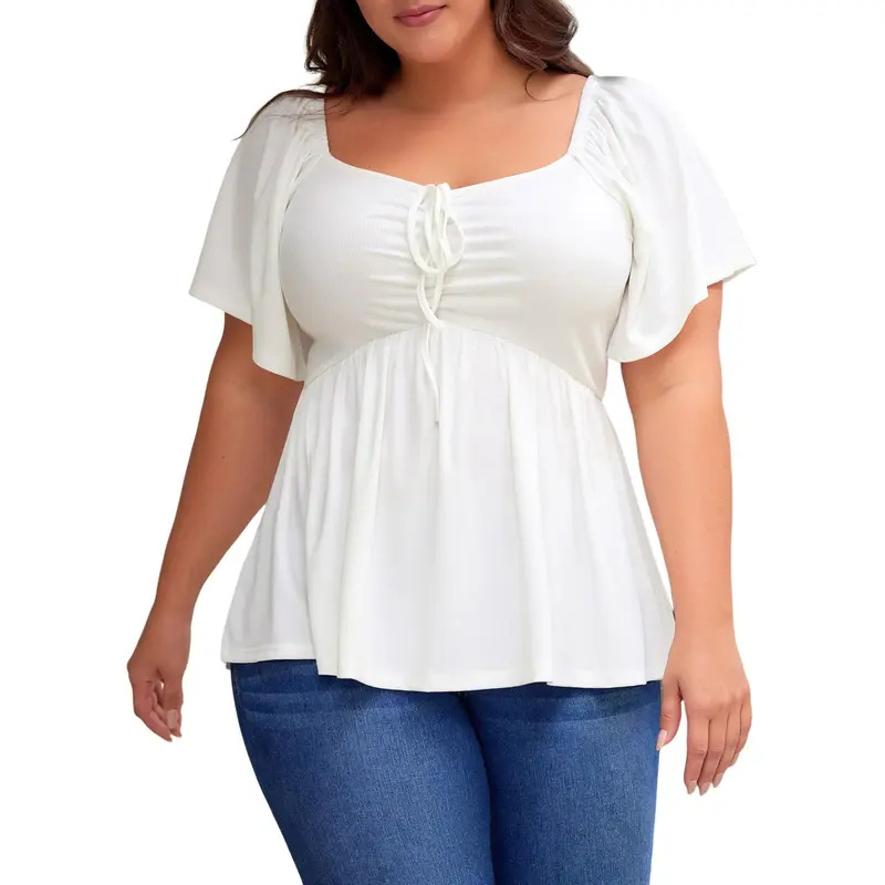 SERENE™ – Stylish Plus Size Sweetheart Neck Blouse