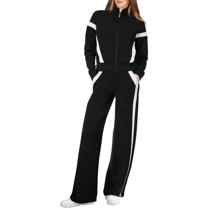 ARIANA™ – Women’s Sporty Zip Up Sweatsuit & Wide Leg Pants Set