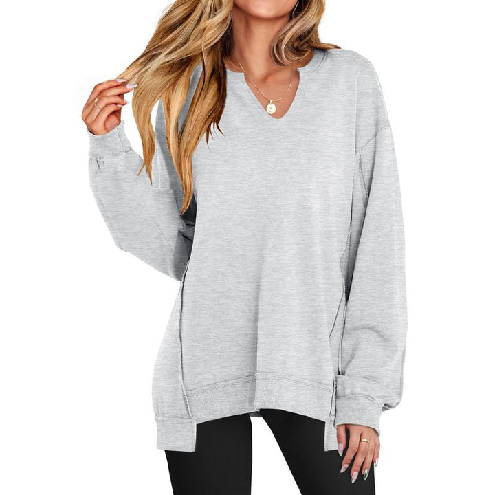 LOREN™ - Women's Oversized V-Neck Sweatshirt Tunic for Winter