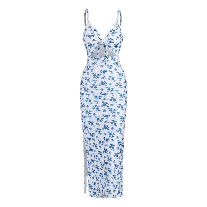 CLARIZA™ – Timeless Backless Knot Front Dress