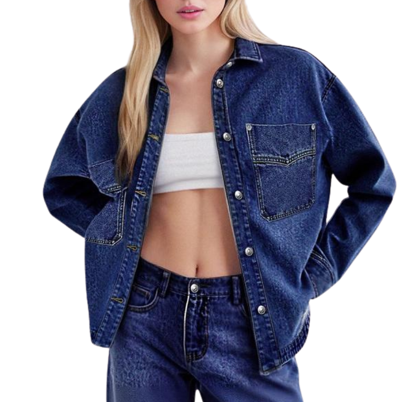 LOVELY™ – Women’s Casual Drop Shoulder Denim Jacket