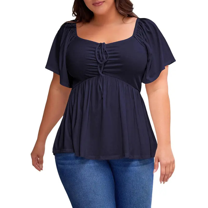 SERENE™ – Stylish Plus Size Sweetheart Neck Blouse