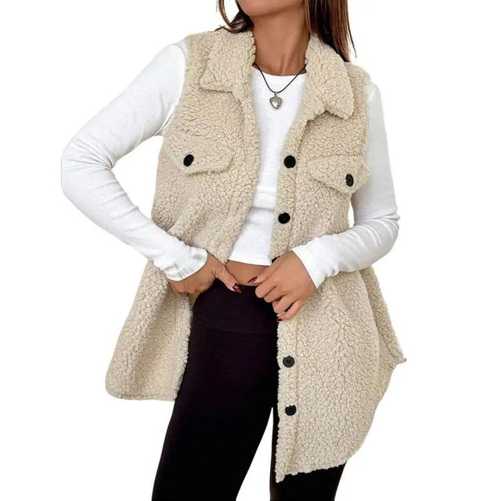 SOPHIE™ - Warm Sherpa Vest Jacket with Button Down for Cold Days
