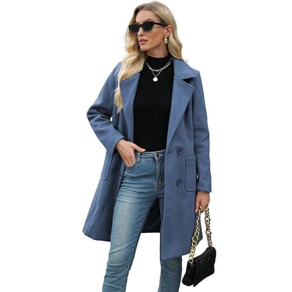 LUCIA™ - Women’s Camel Wool Blend Double-Breasted Mid-Long Coat