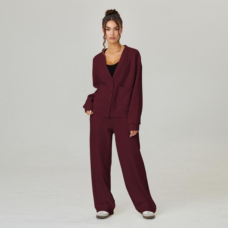 LOVIE™ – Slouchy V Neck Cardigan & Drawstring Trousers Co Ord