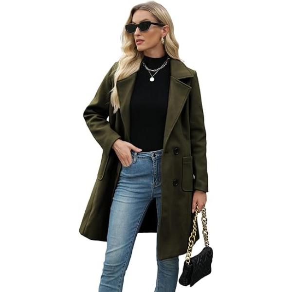 LUCIA™ - Women’s Camel Wool Blend Double-Breasted Mid-Long Coat