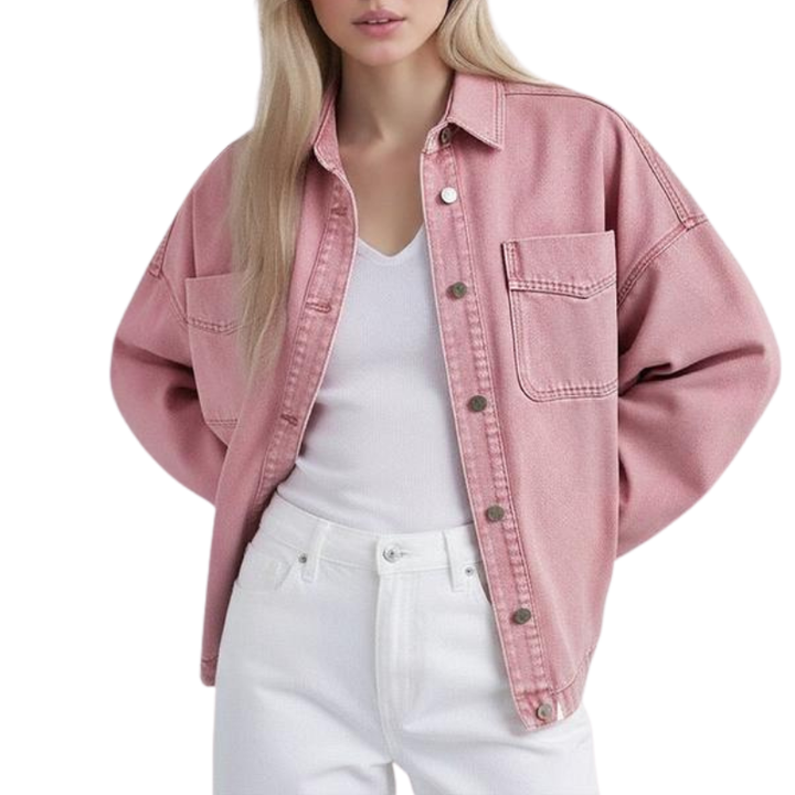 LOVELY™ – Women’s Casual Drop Shoulder Denim Jacket