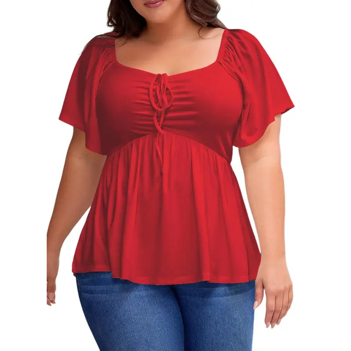 SERENE™ – Stylish Plus Size Sweetheart Neck Blouse