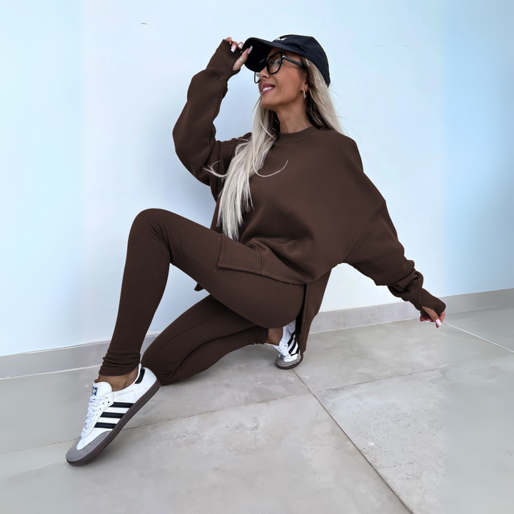 CLARIS™ - Casual Long Sleeve Sweatshirt and Pants Set