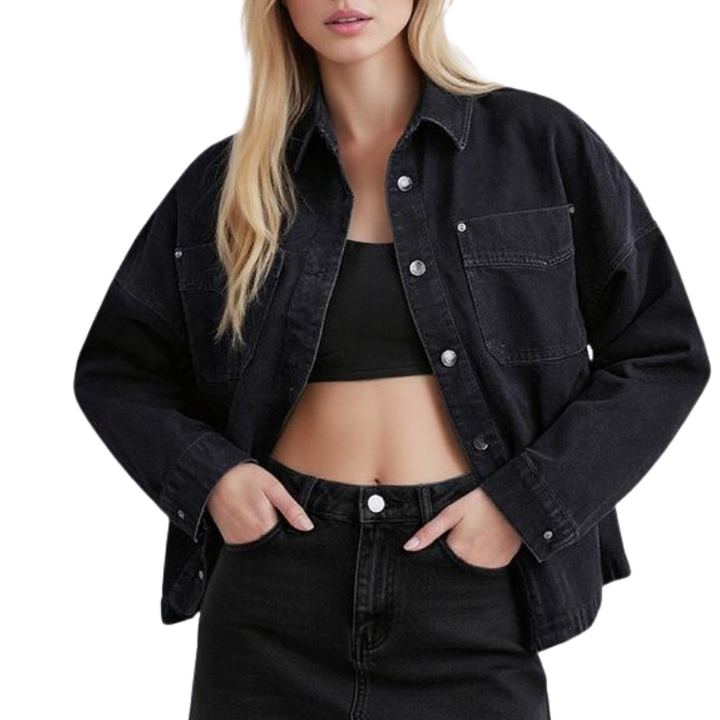 LOVELY™ – Women’s Casual Drop Shoulder Denim Jacket