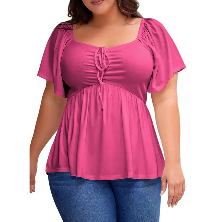SERENE™ – Stylish Plus Size Sweetheart Neck Blouse