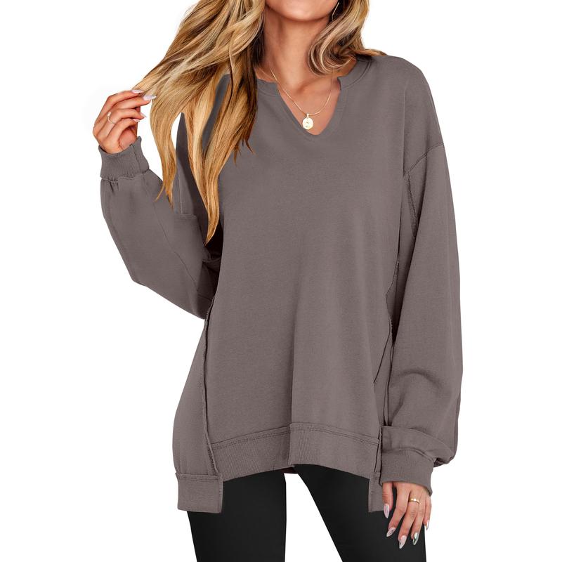LOREN™ - Women's Oversized V-Neck Sweatshirt Tunic for Winter