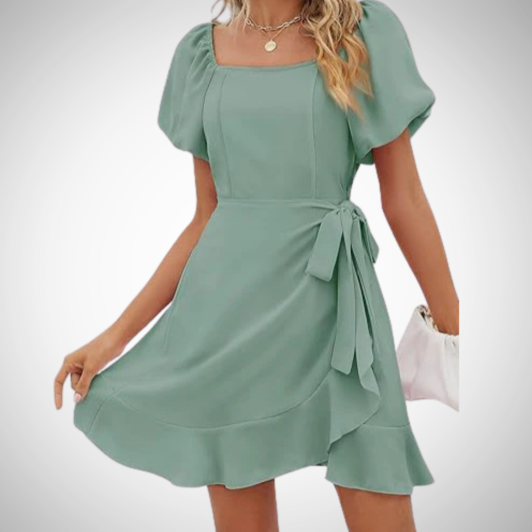 DAPHNE™ - Lightweight Flowy Tie Waist Mini Dress