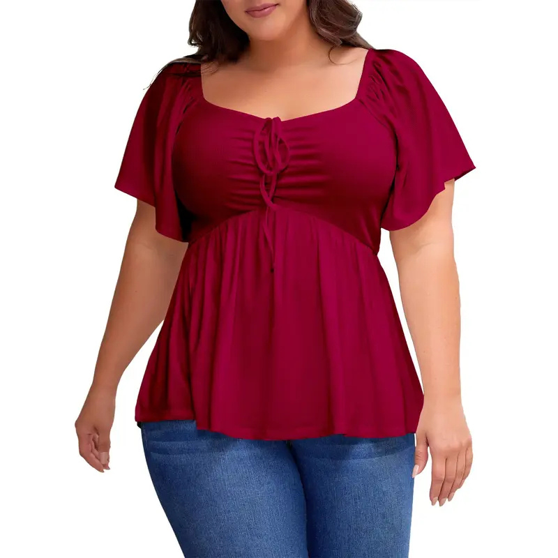 SERENE™ – Stylish Plus Size Sweetheart Neck Blouse