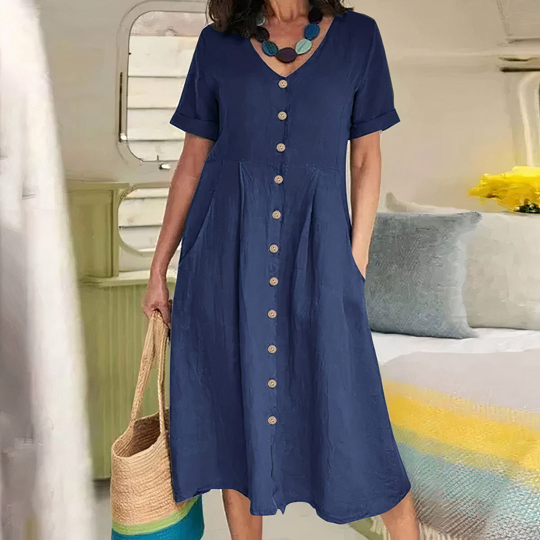 HALLIE™ – Classic Buttoned Dress