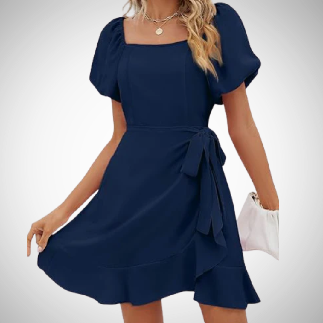 DAPHNE™ - Lightweight Flowy Tie Waist Mini Dress