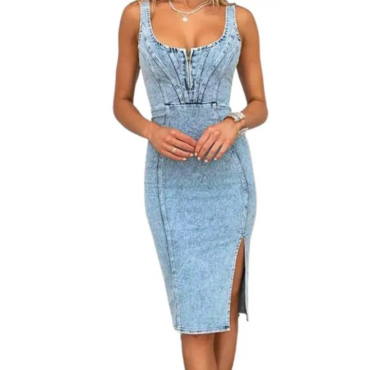 LIZZIE™ – Stylish Sleeveless Denim Bodycon Dress