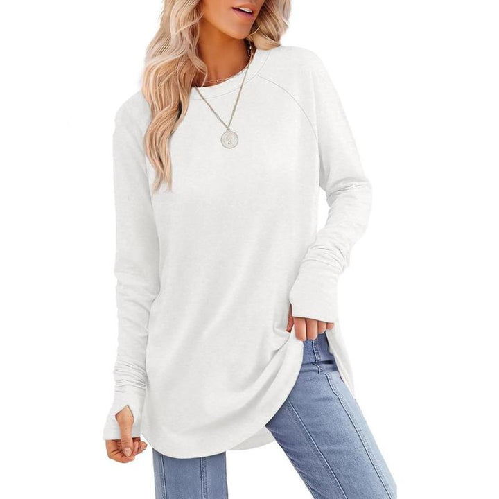 MIRA™ - Women's Long Sleeve Tunic Top with Thumb Hole and Curved Hem