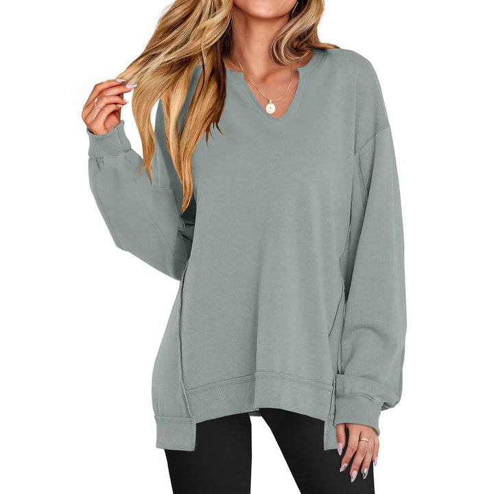 LOREN™ - Women's Oversized V-Neck Sweatshirt Tunic for Winter