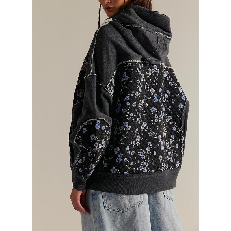 EMILY™ - Oversized Patchwork Embroidered Hoodie with Pockets