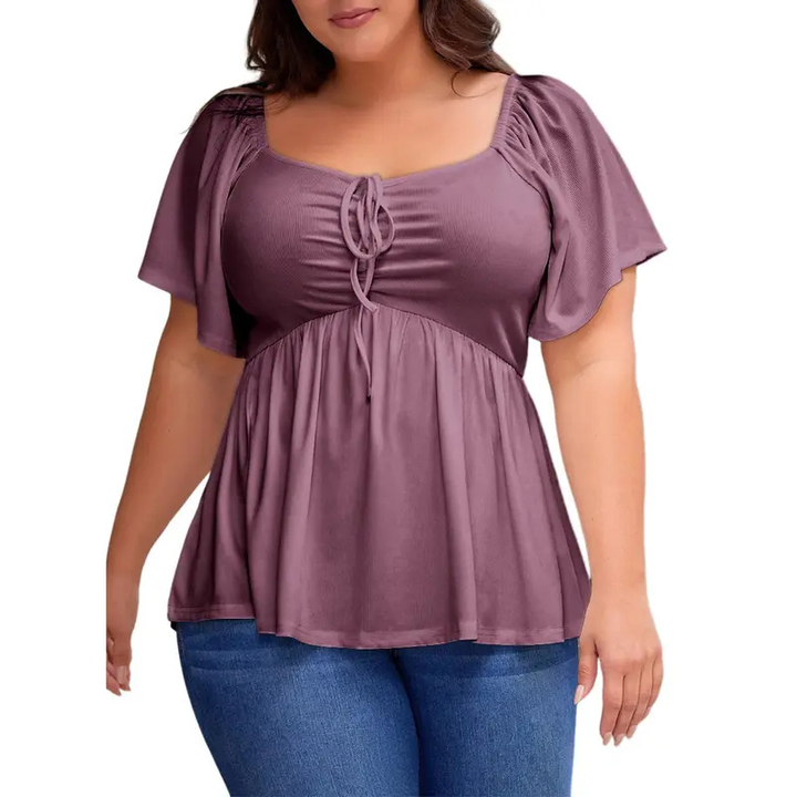 SERENE™ – Stylish Plus Size Sweetheart Neck Blouse