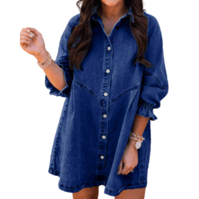 CORY™ – Contemporary Collared Puff Sleeve Mini Dress