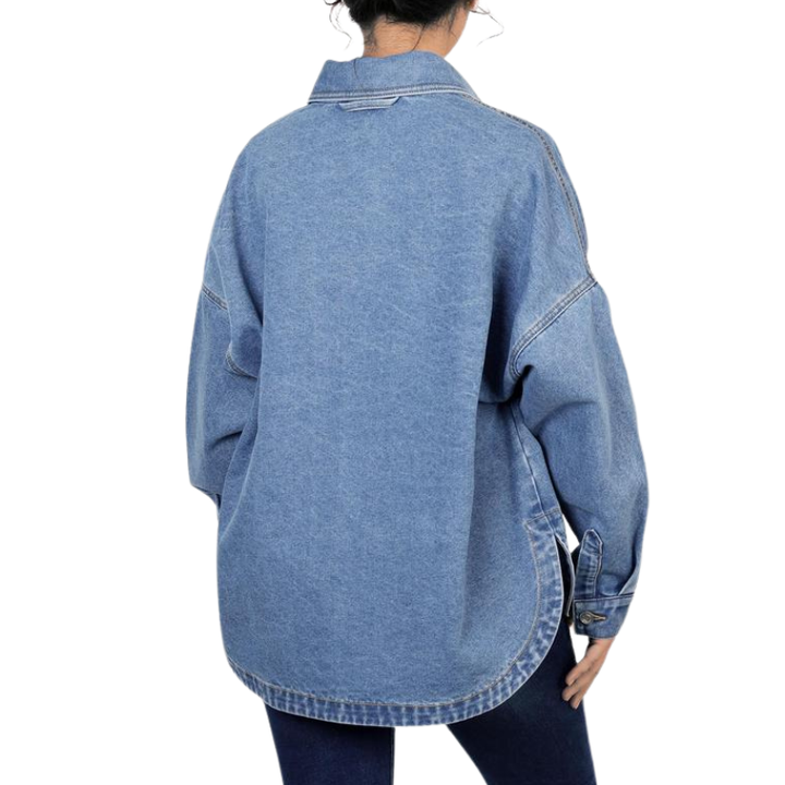 LOVELY™ – Women’s Casual Drop Shoulder Denim Jacket