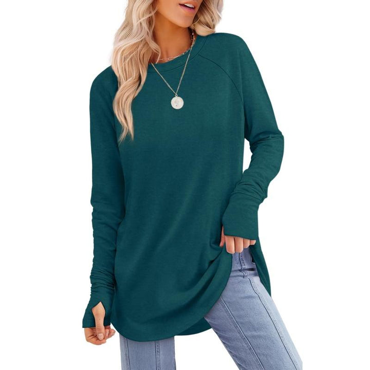 MIRA™ - Women's Long Sleeve Tunic Top with Thumb Hole and Curved Hem