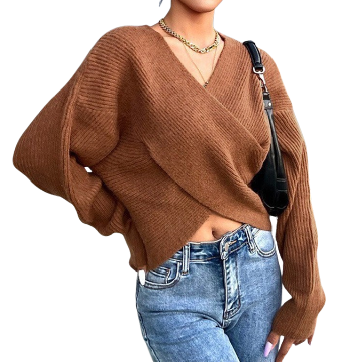 EVIANNA™ – Elegant Off Shoulder Cropped Sweater